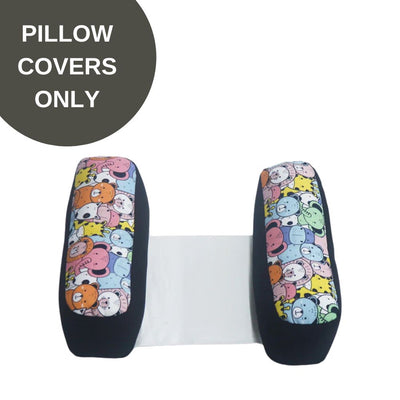 Covers Only - Anti Roll Pillow Cover - Set of 2 - Happy Zoo