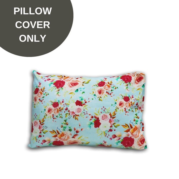 Cover Only - Toddler Pillow Cover - Floral Blue