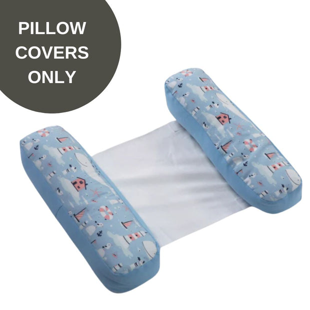 Covers Only - Anti Roll Pillow Cover - Set of 2 - Happy Dolphins