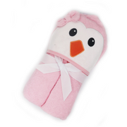Pink Chik  Cotton Hooded Baby Bath  with Baby Loofah