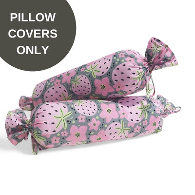 Covers Only - Anti Roll Pillow Cover - Set of 2 - Strawberry