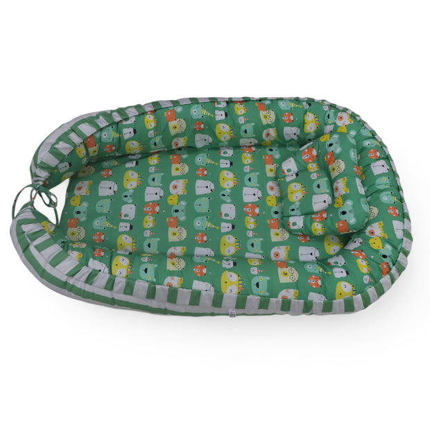 Green Panda - Baby Boat Bed for Babies & Infants | Portable Baby Bedding Set with Pillow