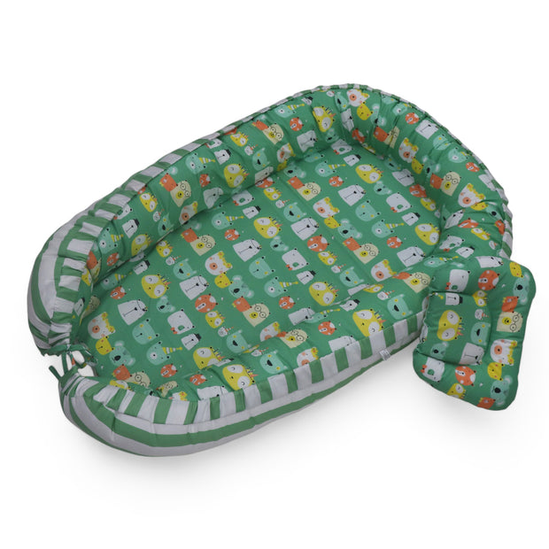 Green Panda - Baby Boat Bed for Babies & Infants | Portable Baby Bedding Set with Pillow