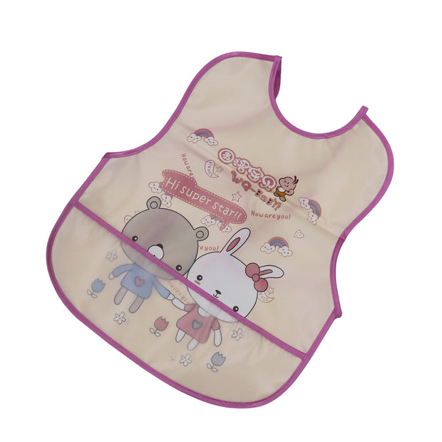 Animal Printed Plastic Feeding Baby Bibs