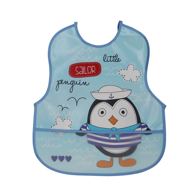 Animal Printed Plastic Feeding Baby Bibs