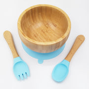 Bamboo Sky- Kradyl Kroft Bamboo Silicone Bowl & Spoon Set for Babies and Toddlers