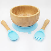 Bamboo Sky- Kradyl Kroft Bamboo Silicone Bowl & Spoon Set for Babies and Toddlers