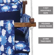 Blue Clouds - Baby Swing | Jhula | Wooden Base