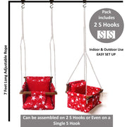 Red Star - Baby Swing | Jhula | Wooden Base