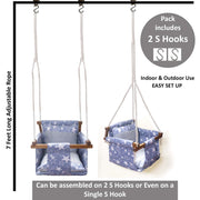 Gray Star- Baby Swing | Jhula | Wooden Base