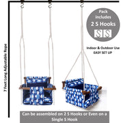 Blue Clouds - Baby Swing | Jhula | Wooden Base