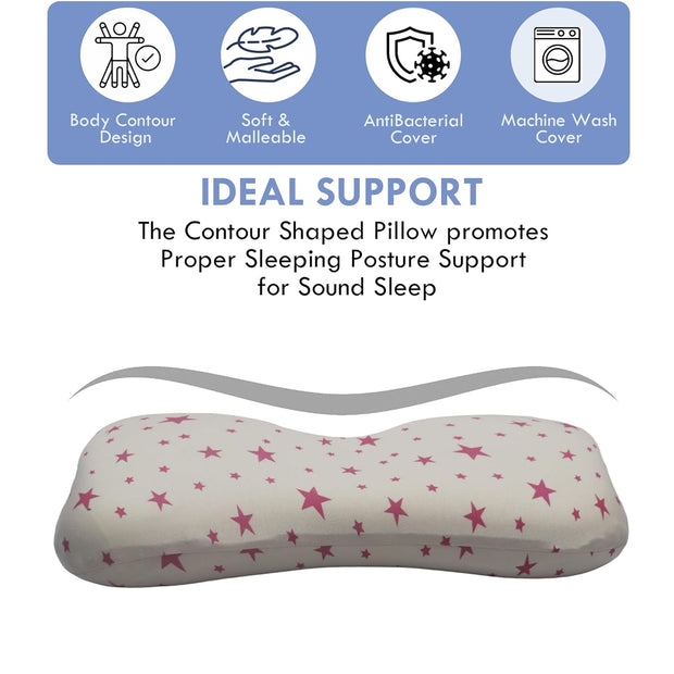 Contour Memory Foam Kids Pillow |Toddler Memory Foam Pillow for 12 Months Plus - Star