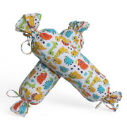 Cute Dinos - Microfiber Set of 2 Baby Bolster Pillows