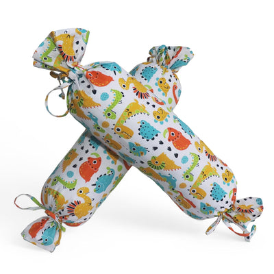 Cute Dinos - Microfiber Set of 2 Baby Bolster Pillows