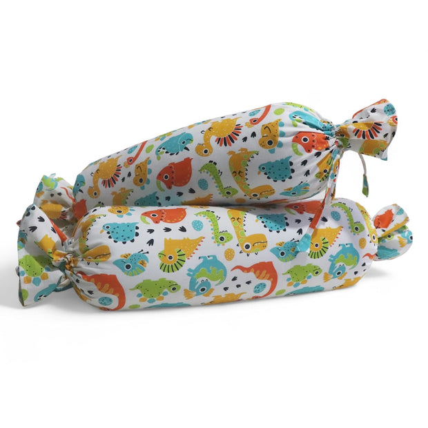 Cute Dinos - Microfiber Set of 2 Baby Bolster Pillows