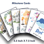 Little Cute- Milestone Blanket Quilt with 6 Milestone Cards and Markers