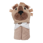 Brown Lion Cotton Hooded Baby Bath Towel with Baby Loofah