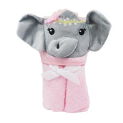 Cute Elli Cotton Hooded Baby Bath Towel with Baby Loofah