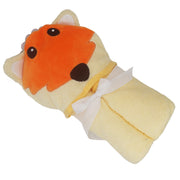 Yellow Lion Cotton Hooded Baby Bath Towel with Baby Loofah