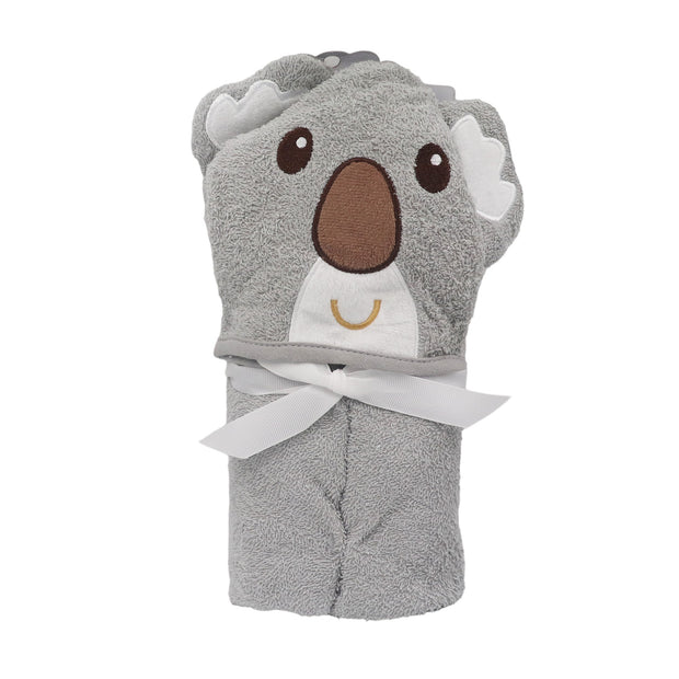 Koala Cotton Hooded Baby Bath Towel with Baby Loofah