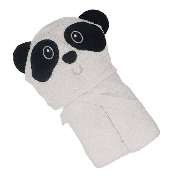 Sleepy Panda Cotton Hooded Baby Bath Towel with Baby Loofah