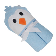 Penguine Cotton Hooded Baby Bath Towel with Baby Loofah