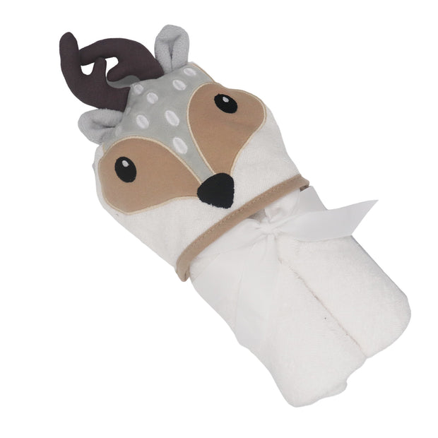 Deer Cotton Hooded Baby Bath Towel with Baby Loofah
