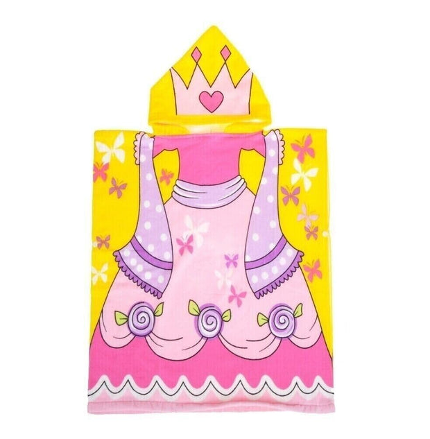 Crown Hooded Poncho Towel for Kids |Printed Cape Towels for Kids