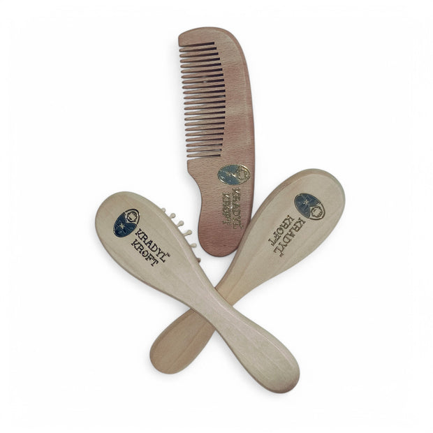 Kradyl Kroft 3 Piece Premium Baby Brush & Comb Set | Baby Hair Brush Set