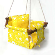 Yellow Star - Baby Swing | Jhula | Wooden Base