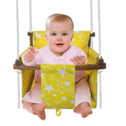 Yellow Star - Baby Swing | Jhula | Wooden Base