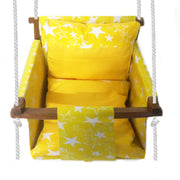 Yellow Star - Baby Swing | Jhula | Wooden Base