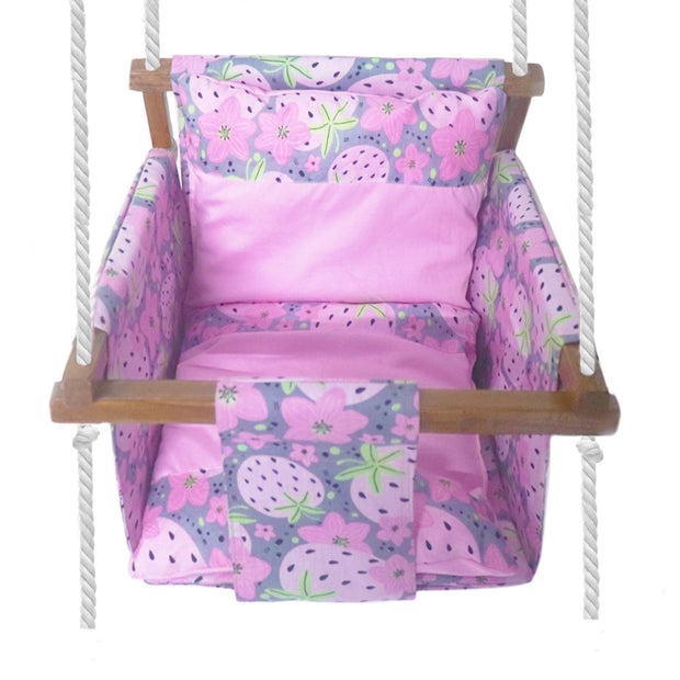 Strawberry- Baby Swing | Jhula | Wooden Base