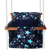 Navy Star - Baby Swing | Jhula | Wooden Base