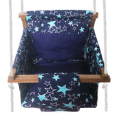 Navy Star - Baby Swing | Jhula | Wooden Base