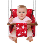 Red Star - Baby Swing | Jhula | Wooden Base