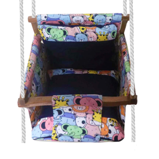 Happy Zoo- Baby Swing | Jhula | Wooden Base